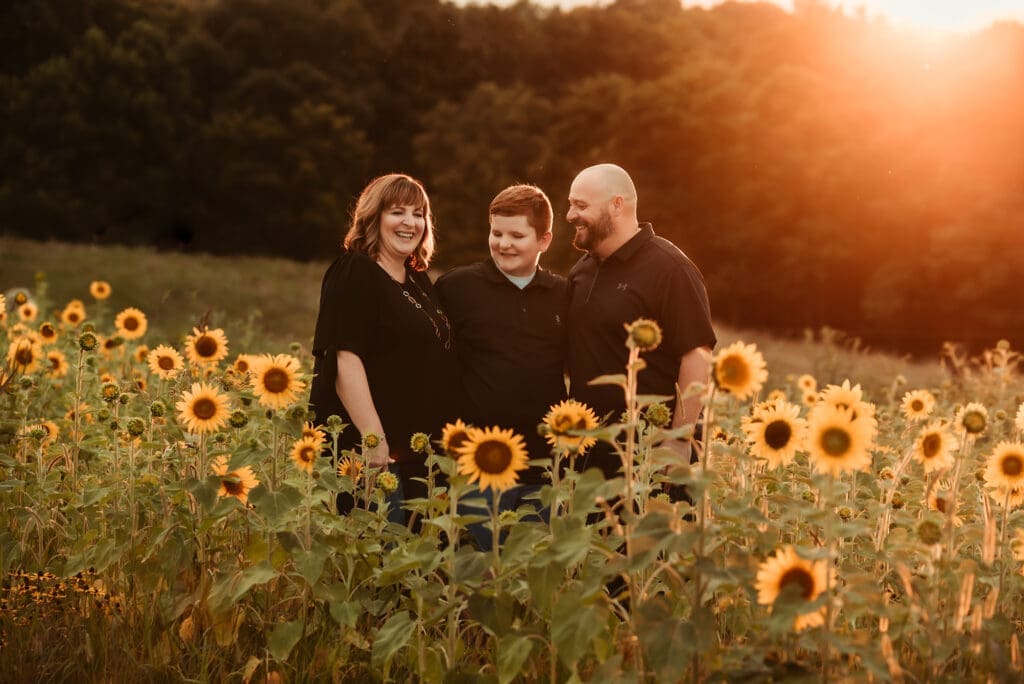 Sunset Sunflower Family Photo Sessions | Whispy Shades Photography